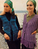 Villawool B211 Crochet Book No. 6 - 70s Crochet Patterns For Women Instant Download PDF 20 pages