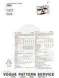 60s Military Style, A-Line Coat, Bust 38" (97 cm) Vogue Paris Original 1675 Vintage Sewing Pattern Reproduction