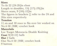 Child's Crochet Coat and Hat Pattern Instant Download PDF 3 pages