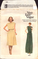 Vogue Designer Original 1928 Belinda Bellville Drawstring Waist and Cap Sleeve Dress in Two Lengths, Uncut, F/Folded, Sewing Pattern Size 12