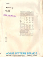 Vogue French Boutique 2047 Christian Aujard Part Cut or Cut, Complete, Sewing Pattern Size 10
