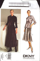 Vogue American Designer 2871 DKNY Fitted Jacket and Flared, Gored Skirt with Godets, Uncut, Factory Folded, Sewing Pattern Plus Size 18-22