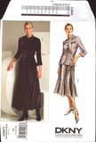 Vogue American Designer 2871 DKNY Fitted Jacket and Flared, Gored Skirt with Godets, Uncut, Factory Folded, Sewing Pattern Plus Size 18-22