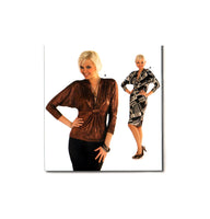 Burda 7625 Deep V-Neckline, Gathered Top or Dress with Dolman Sleeves, Uncut, Factory Folded, Sewing Pattern Multi Size 34-46