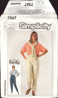 Simplicity 7267 Ricki for Finity Ankle Length Tapered Pants with Front Pleat Variation, U/C, Factory Folded, Sewing Pattern Plus Size 16-20
