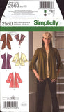 Simplicity 2560 Stretch Knit Cardigan in Three Lengths with Sleeve Variations, Uncut, Factory Folded, Sewing Pattern Multi Size 8-16