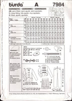 Burda 7984 Frog Closure Jacket in Two Lengths, Pants and Two Tiered Skirt, Uncut, Factory Folded, Sewing Pattern Multi Plus Size 10-22