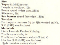 Vintage Crochet Granny Squares Play Suit, PDF, Instant Download PDF 3 pages