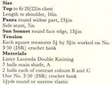 Vintage Crochet Granny Squares Play Suit, PDF, Instant Download PDF 3 pages
