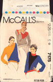 McCall's 7175 Sewing Pattern, Women's Tops, 14-16, PARTIALLY CUT, INCOMPLETE