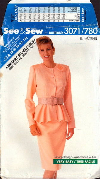 See&Sew 3071 Sewing Pattern Top Skirt Size 6-14 Uncut Factory Folded