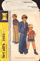 McCall's 3965 Sewing Pattern, Child' Pants, Shirt and Jacket, Size 4, CUT, COMPLETE