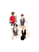 Vogue 7573 Semi-Fitted, Partially Lined Vest or Waistcoat with Shaped Hem, Uncut, Factory Folded, Sewing Pattern Size 8-12