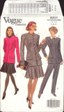 Vogue 8207 Below Hip Jacket, A-Line Skirt in Two Lengths and Pants, Uncut, Factory Folded, Sewing Pattern Size 8-12