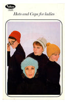 Patons 838 Hats and Caps for Ladies - Vintage 60s Hat and Cap Patterns Instant Download PDF 20 pages