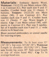 70s Trouser Suit and Cap, Knitting Pattern, Instant Download PDF, 4.5 pages