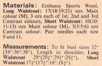 Knitted 1970s Long and Short Waistcoat, Bust Size 32-38 Instant Download PDF 3 pages