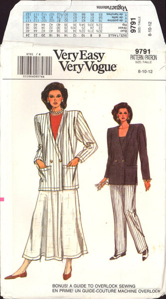 Simplicity 9591 Sewing Pattern, Slim Skirt, Pants and Unlined Jacket, Size 14, Uncut Factory Folded