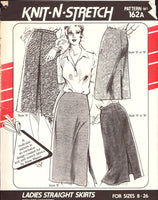 Knit n Stretch 162A Ladies' Straight Skirts with Nine Style Variations , Uncut, Factory Folded, Sewing Pattern Multi Plus Size 8-26
