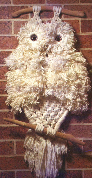 Vintage 70s Macrame Duffy the Owl Instant Download PDF 2 + 4 pages