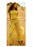 70s Crocheted Pants and Top Instant Download PDF 3 pages