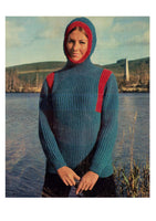 Early 70s Knitted Hooded Sweater Pattern Instant Download PDF 2 pages