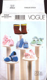 Vogue 7707 Linda Carr Baby Booties/Shoes with Contrast and Style Variations, Uncut, Factory Folded, Sewing Pattern Size NB-9 months