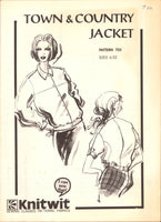 Knitwit 703 Ladies' Long or Short Sleeved, Town and Country Jacket, Uncut, Factory Folded Sewing Pattern Multi Plus Size 6-22