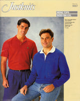 Justknits 9667 Men's Tops with Set-In or Raglan, Long or Short Sleeves and Collar Variations, U/C, F/F, Sewing Pattern Multi Size 90-110