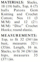 70s Crocheted Pants and Top Instant Download PDF 3 pages