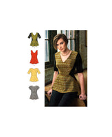 Simplicity 8168 Peplum Top with Neckline and Sleeve Variations, Uncut, Factory Folded, Sewing Pattern Multi Size 6-14
