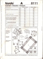 Burda 811 Easter Items: Cushion, Basket, Bib and More Sewing Pattern Uncut Factory Folded