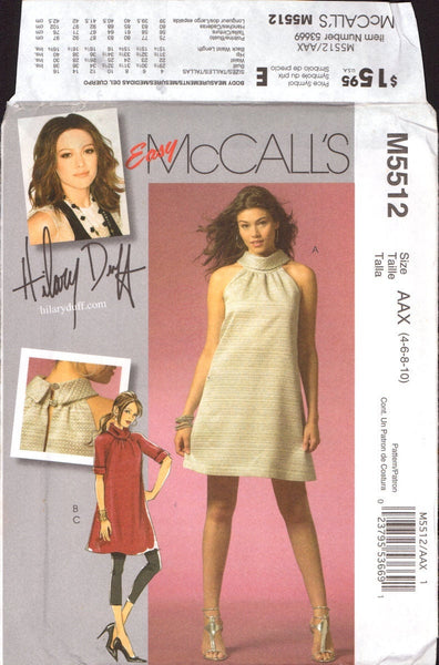McCall's 5512 Dress, Leggings, Uncut, Factory Folded, Sewing Pattern Size 4-6-8-10