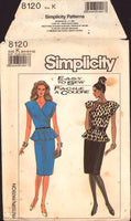 Simplicity 8120 Sewing Pattern, Dress, Size 10, Cut, Complete