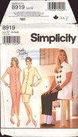 Simplicity 9919 Christie Brinkley Cheongsam Style Dress or Top, Pants and Skirt, Uncut, Factory Folded Sewing Pattern Plus Size 16-20