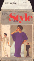 Style 4494 Bruce Oldfield Dress with Draped Batwing Sleeves, Cut, Complete, Sewing Pattern Size 14