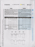 Butterick 5327 Tucked Front Tops in Two Lengths with Sleeve Variations, Uncut, Factory Folded, Sewing Pattern Multi Plus Size 16-26