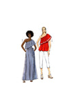 Vogue 9318 Off the Shoulder, Flounced Top, Wrap Skirt and Tapered Pants, Uncut, Factory Folded, Sewing Pattern Multi Plus Size 16-26