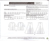 McCall's 7407 Palmer Pletsch Tent Dress or Flared Top with Sleeve Variations, Uncut, Factory Folded, Sewing Pattern Multi Size 6-14