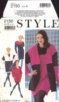 Style 2150 V-Neck, Button Front Jacket with Optional Colour Blocking and Dress, Uncut, Factory Folded, Sewing Pattern Multi Size 8-18