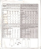 McCall's 2620 Unlined Vest, Pants, Skirt, Uncut, Factory Folded, Sewing Pattern Size 20-22