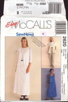 McCall's 2620 Unlined Vest, Pants, Skirt, Uncut, Factory Folded, Sewing Pattern Size 20-22