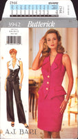 Butterick 3942 Sleeveless, Princess Seam Top, Straight Skirt or Straight-Legged Pants, Uncut, Factory Folded, Sewing Pattern Size 6-12
