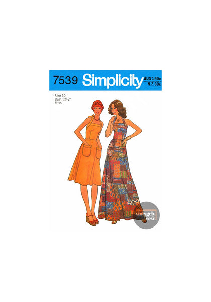 70s Halter Neck Sundress in Two Lengths, Bust 32.5 70s Halter Neck Sundress in Two Lengths, Bust 32.5