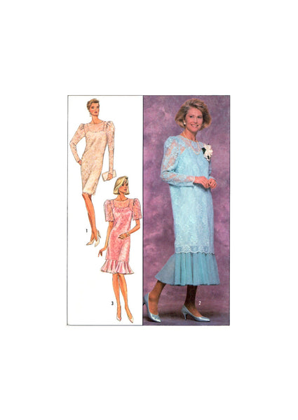 Simplicity 9101 Mother of the Bride Flounced Two-Piece Dress in Two Lengths and Dress, Uncut, Factory Folded, Sewing Pattern Plus Size 16-22