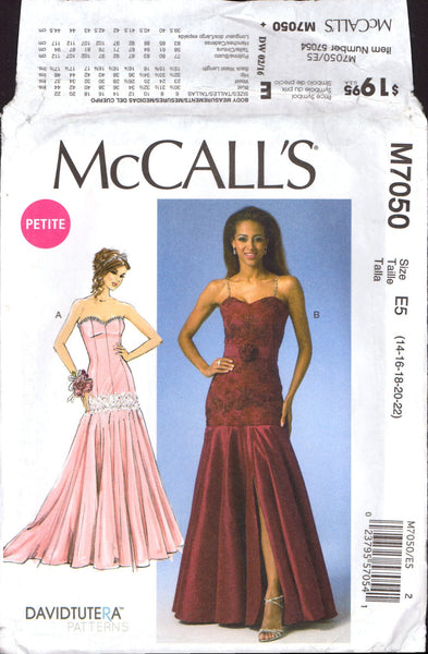 McCall's 7050 Lined, Princess Seam, Drop Waist Evening Dress with Flar Patterns Central McCall's 7050 Lined, Princess Seam, Drop Waist Evening Dress with Flar Patterns Central