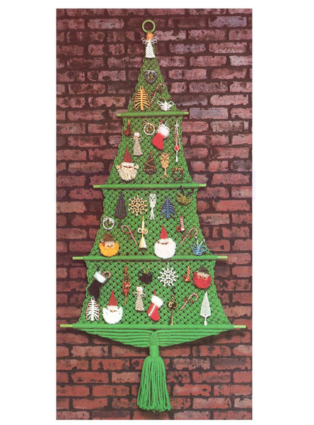 Vintage 70s Macrame Christmas Tree Pattern Instant Download PDF 2 + 4 pages