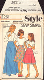 Style 2261 Sewing Pattern Skirts, Size 12, Cut, Incomplete