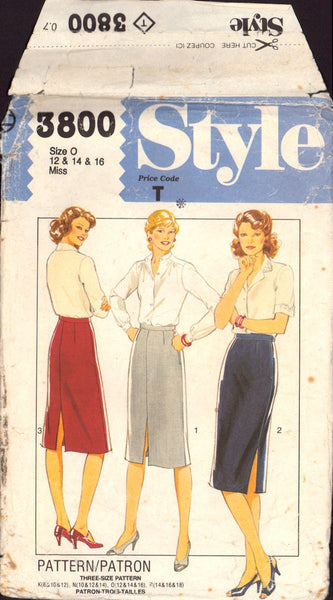 Style 3800 Set of Skirts, Sewing Pattern, Size 12, CUT, COMPLETE