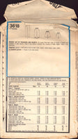 Style 3618 Sewing Pattern Trousers, Shorts, Size 12, Partially Cut, Complete OR Size 14, Cut, Incomplete